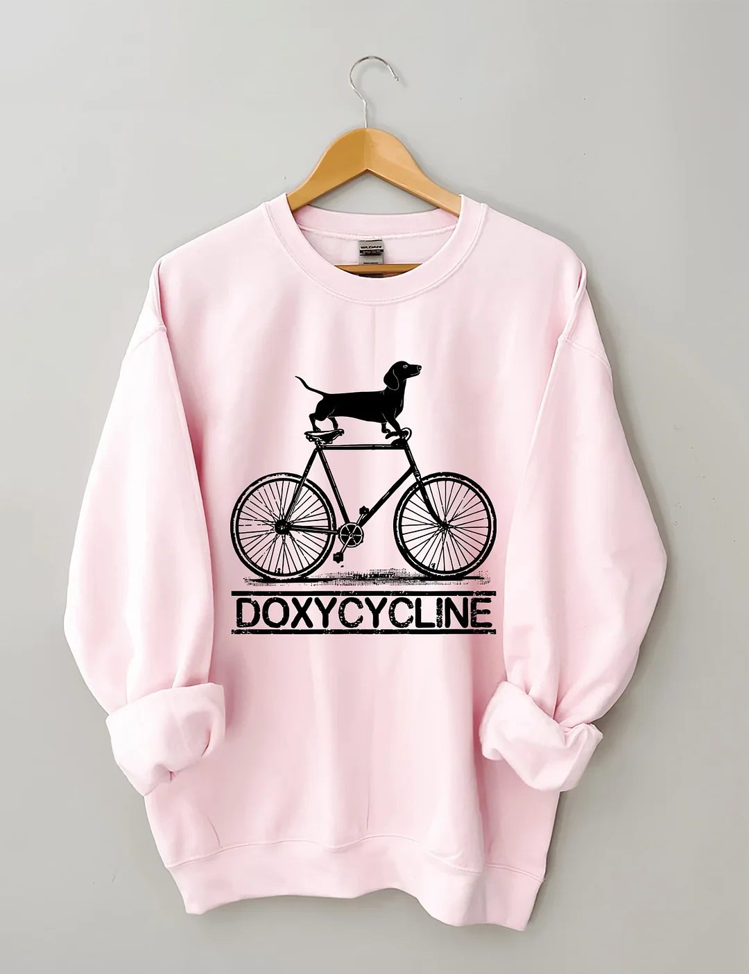 Doxycycline Dachshund On Bicycle Pharmacists Sweatshirt