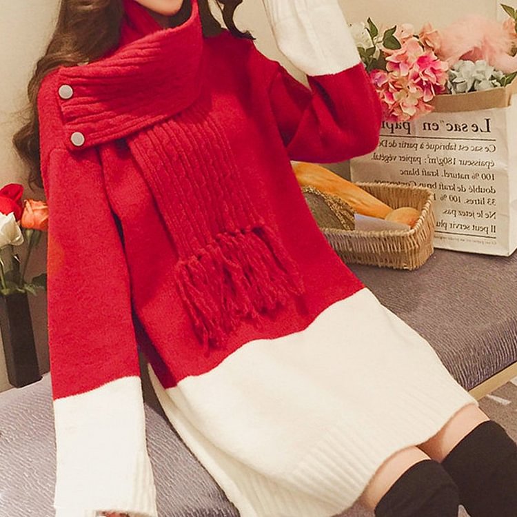 Shift Long Sleeve Knitted Casual Sweater QueenFunky