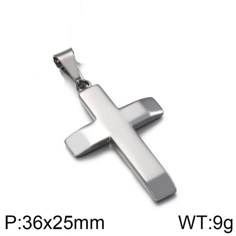 Street Fashion Jewelry Fashion Creative Cross Men's Stainless Steel Pendant Necklace Can Be Made On Behalf