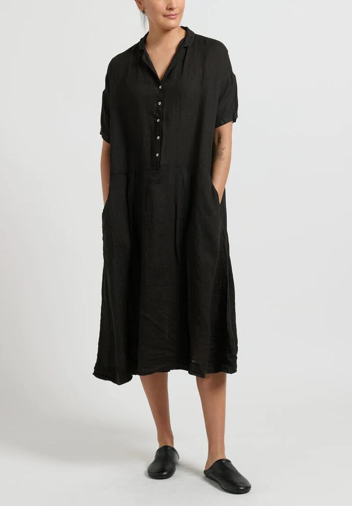 Casual Lapel Loose Shape Midi Dress