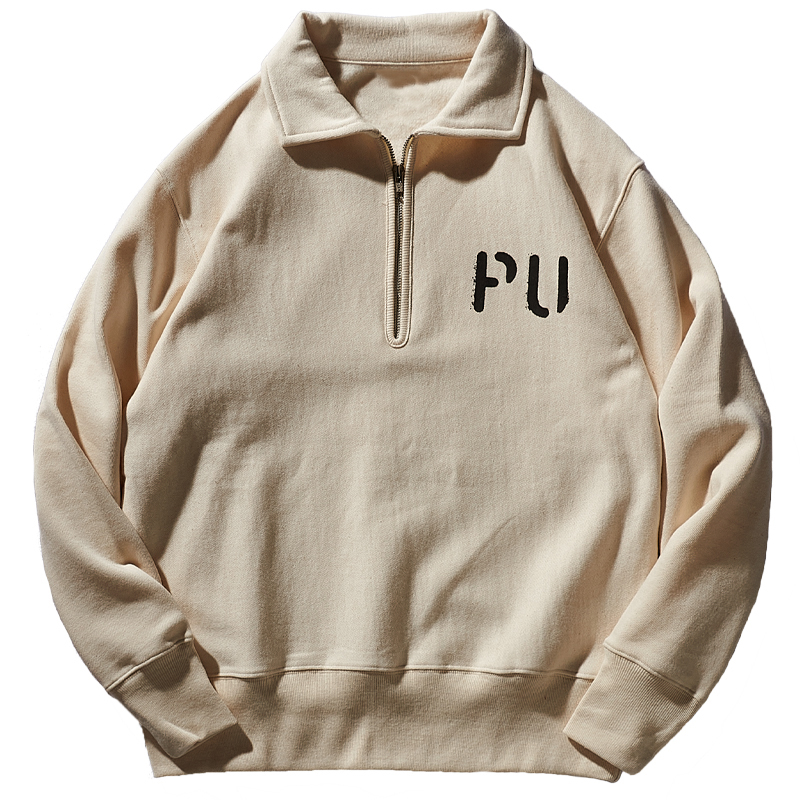 Vintage Casual Half-Zip Lapel Long-Sleeved Sweatshirt