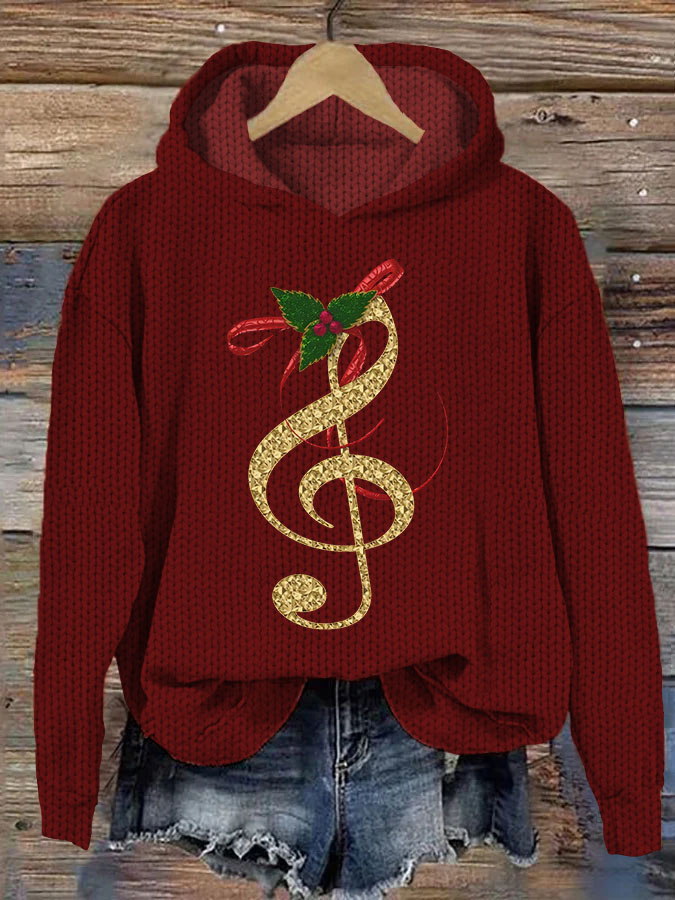 Christmas Music Notes Cozy Knit Sweater wearshes
