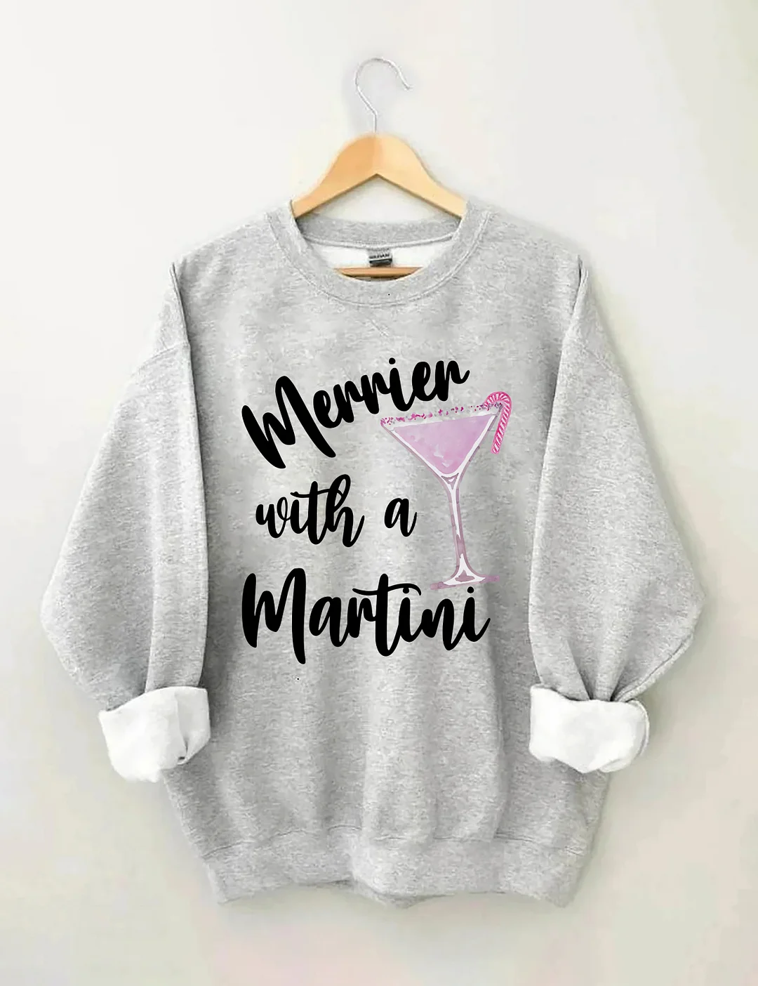 Merrier With A Martini Christmas Sweatshirt