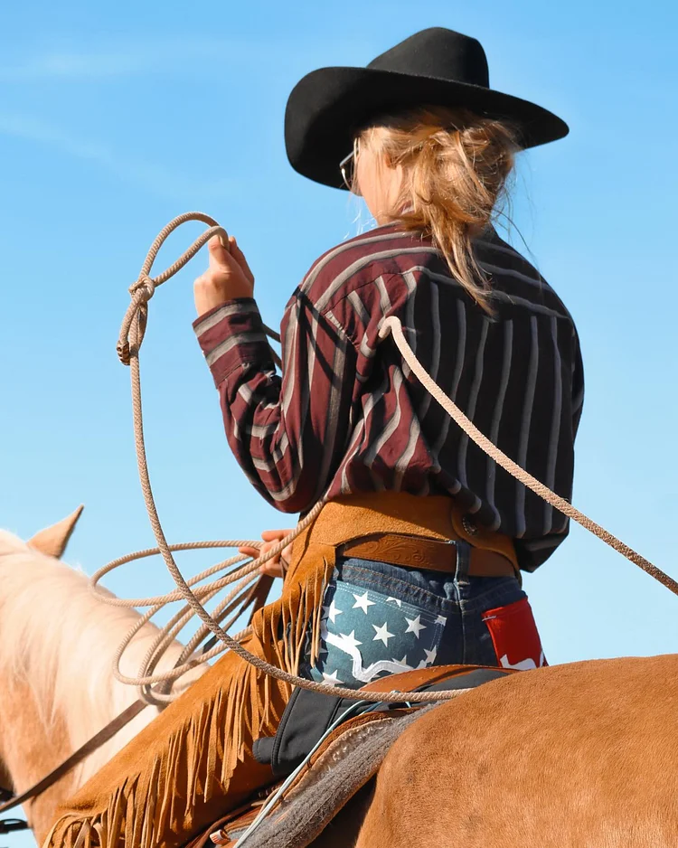 Women's Vintage Stripe Button-Up Shirt