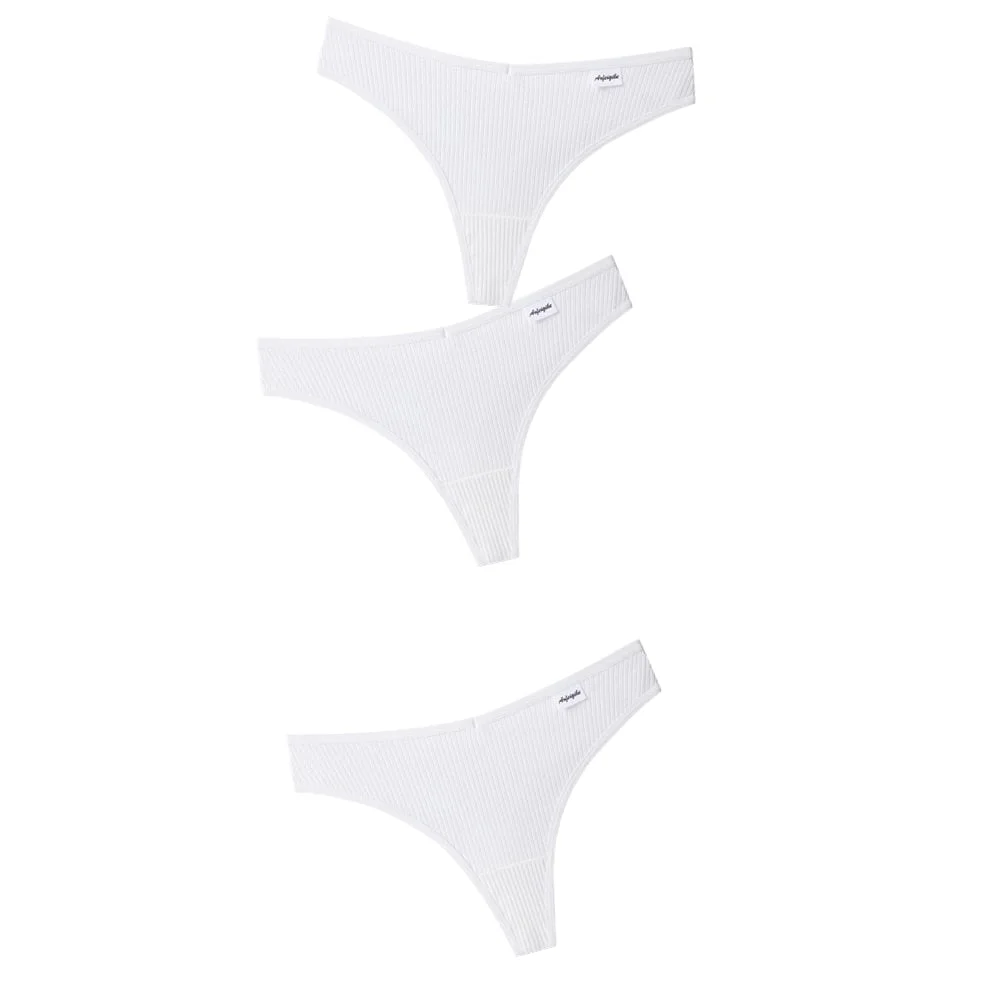 3PCS/Set G-string Panties Cotton Women's Underwear Sexy Panties Female Underpants Thong Solid Color Panty Lingerie T Back Design