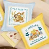 Dessert-Removable Pillow Case-Partial Embroidery 2 Strands 14CT Stamped Cross Stitch-33*33cm