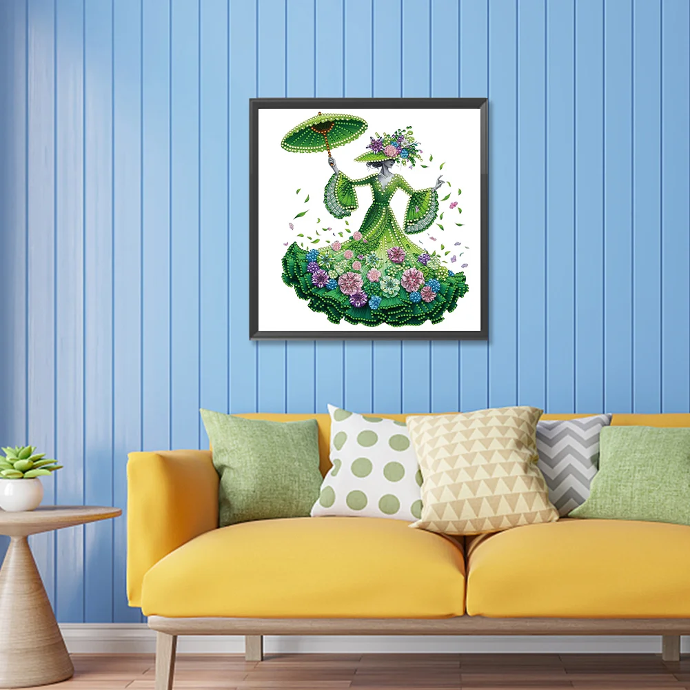 Diamond Painting - Partial Special Shaped Drill - Elegant Lady(Canvas|30*30cm)