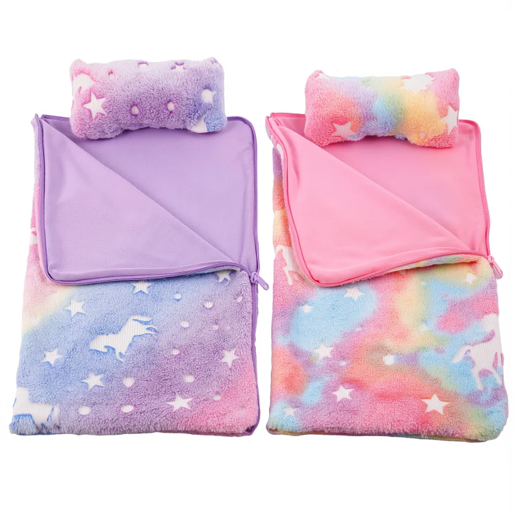 17" - 22" Unicorn Bedding 2 Pcs Reborn Baby Doll Accessories Set