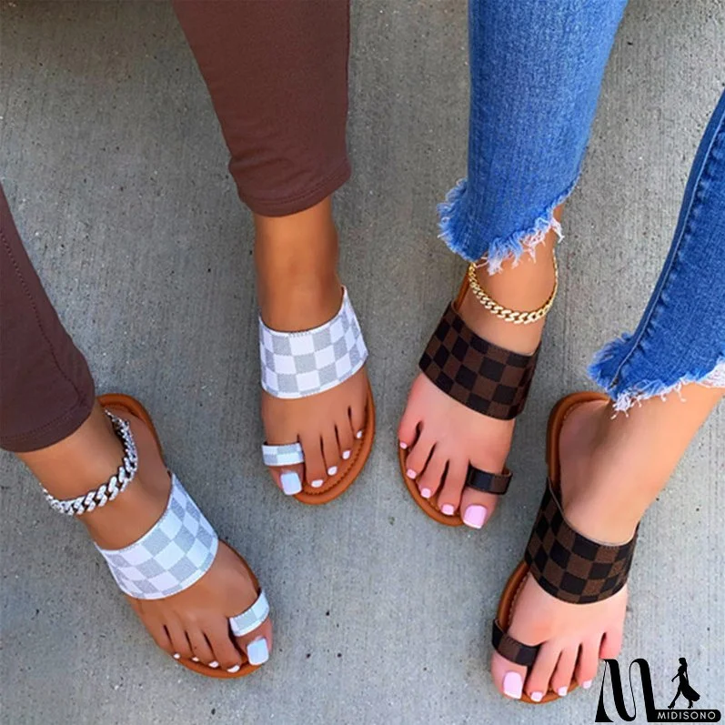 Women's New Fashion Flip Flop Beach Shoes Open Toe Flat Slippers