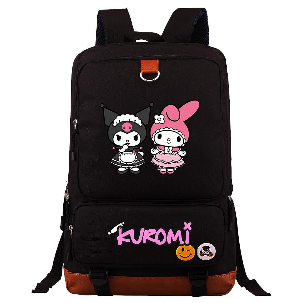 Mayoulove Kuromi Backpack Lightweight Design with Multiple Pockets for School Use-Mayoulove