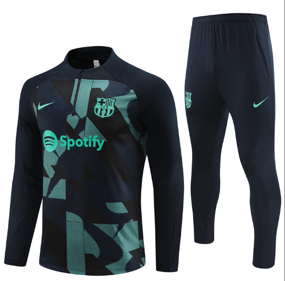 2023/2024 Barcelona Half-Pull Training Suit Jersey Set