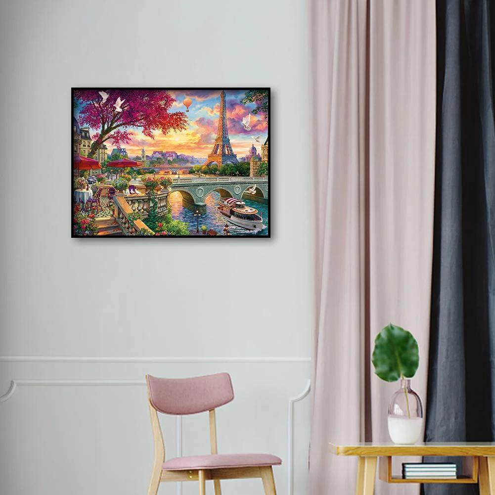 Diamond Painting - Full Round Drill - Eiffel Tower(30*40cm)