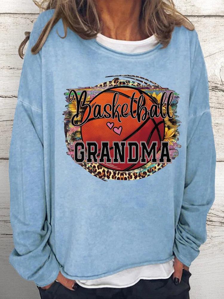Basketball Grandma Women Loose Sweatshirt-Annaletters