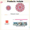 &Eacute;tiquette acrylique DIY double couche &agrave; double couche en diamant &agrave; roulettes en diamant magn&eacute;tois, mandalas roses, aimants &agrave; peinture en diamant, autocollants DIY r&eacute;frig&eacute;rateur, autocollants en cristal pour adultes, d&eacute;corations int&eacute;rieures d&eacute;butantes