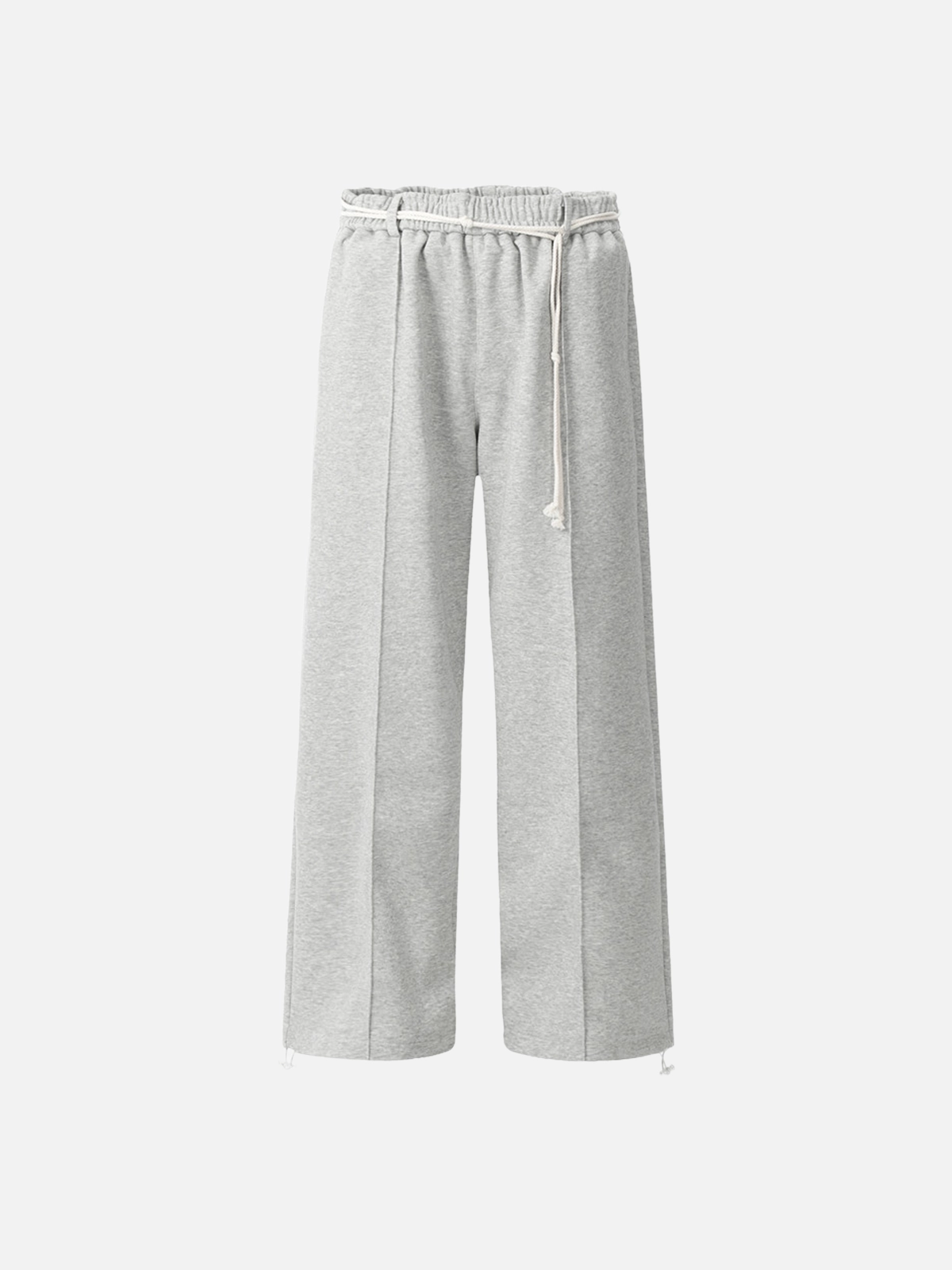 Grey Act Chic Solid Rope Straight Leg Sweatpants Front