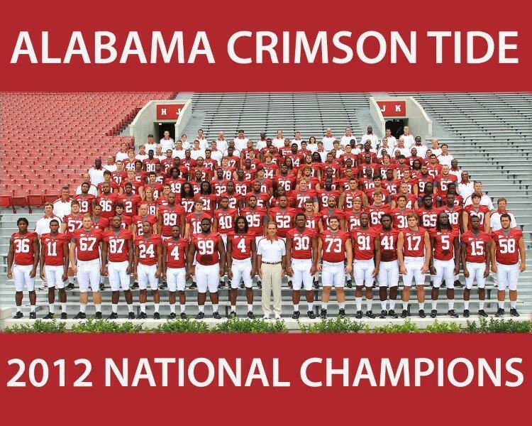 2012 ALABAMA CRIMSON TIDE Team National Champions Glossy 8 x 10 Photo Poster painting Poster