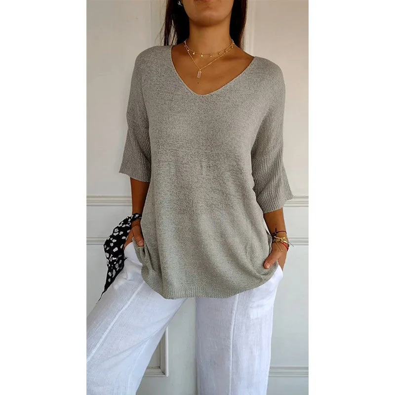 Brownm Casual Basic Style Slimming Sleeve Solid Sweaters