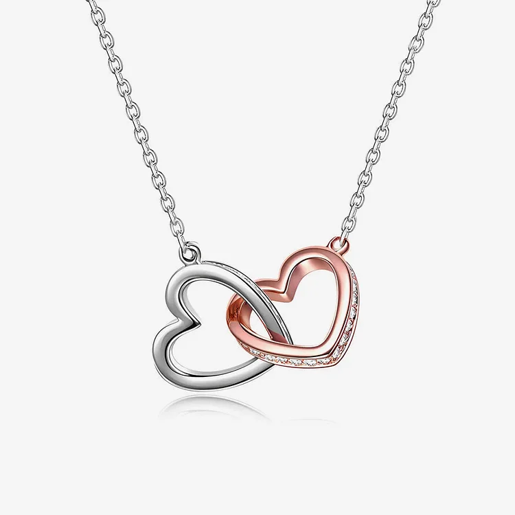 For Daughter - S925 I Can't Promise to Fix All of Your Problems but I Can Promise You Won't Have to Face Them All Alone Heart to Heart Necklace
