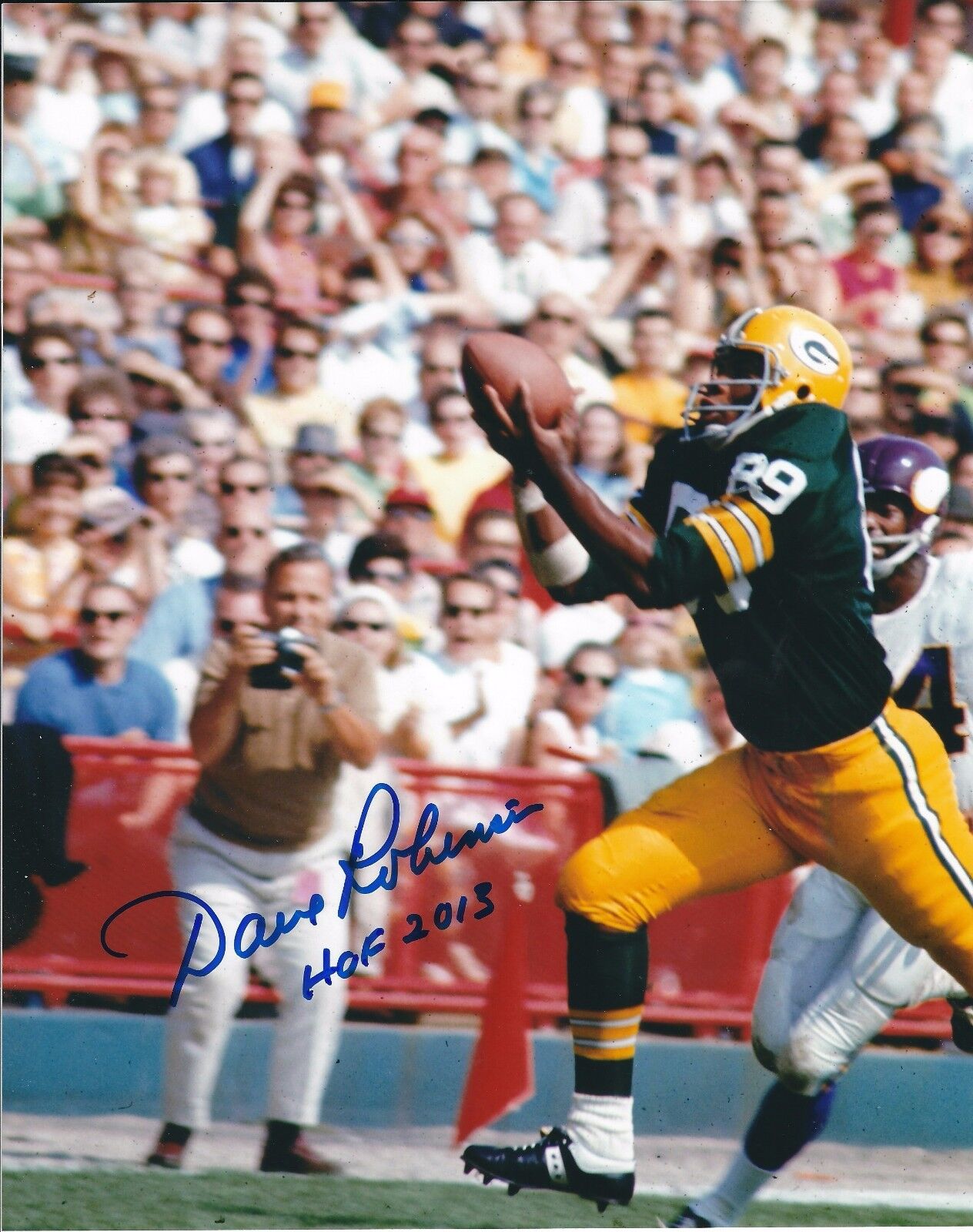 Signed 8x10 DAVE ROBINSON HOF Green Bay Packers Autographed Photo Poster painting W Show ticket