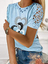 Heart Lace Short Sleeve T-Shirt