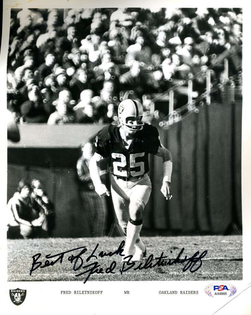 Fred Biletnikoff PSA DNA Coa Hand Signed 8x10 Photo Poster painting Autograph