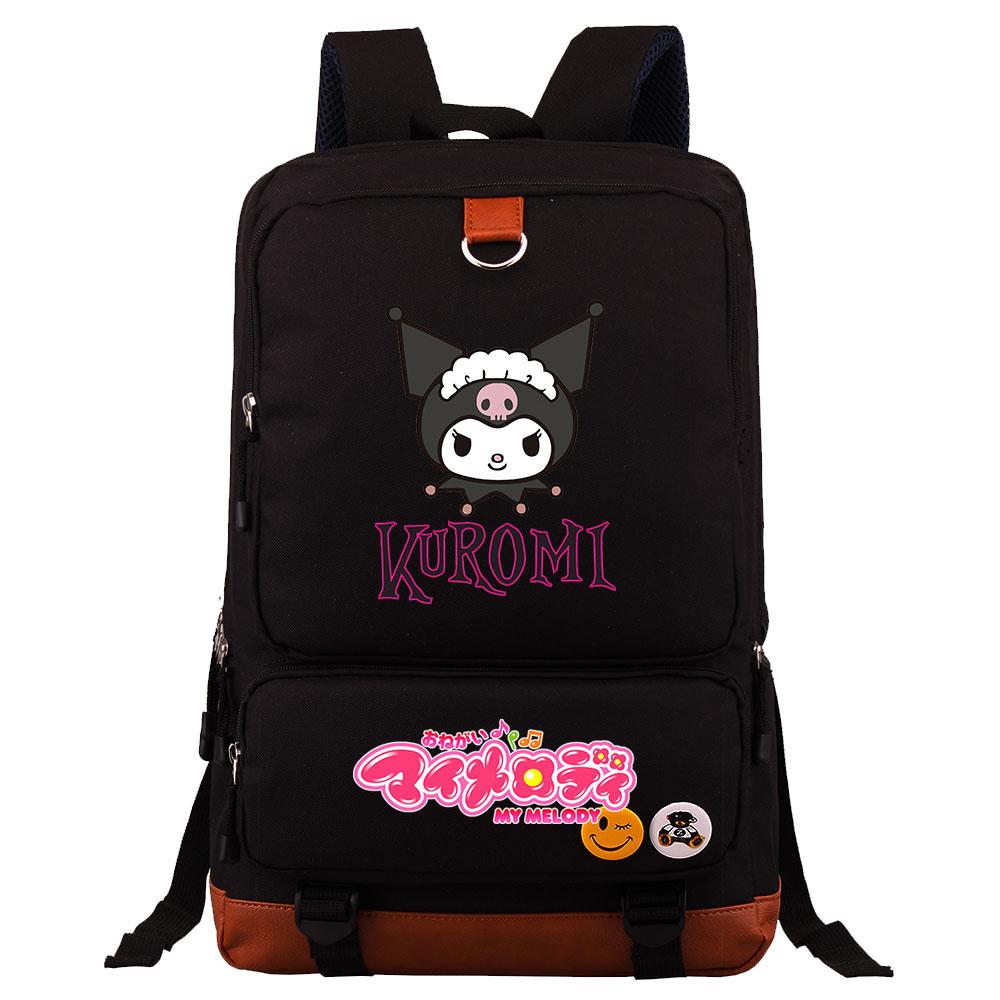 Mayoulove Kuromi Backpack Lightweight Design with Multiple Pockets for School Use-Mayoulove