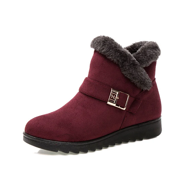 Churchf Churchf Bird Winter Warm Cotton Boots And Velvet And Thick Mother Cotton Shoes Soft Sole Non-Slip Mother Shoes Short Boots Hair