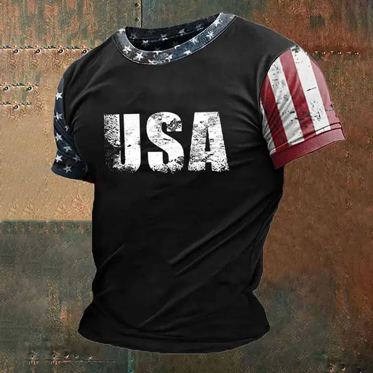 Men's Independence Day Design Print T-shirt