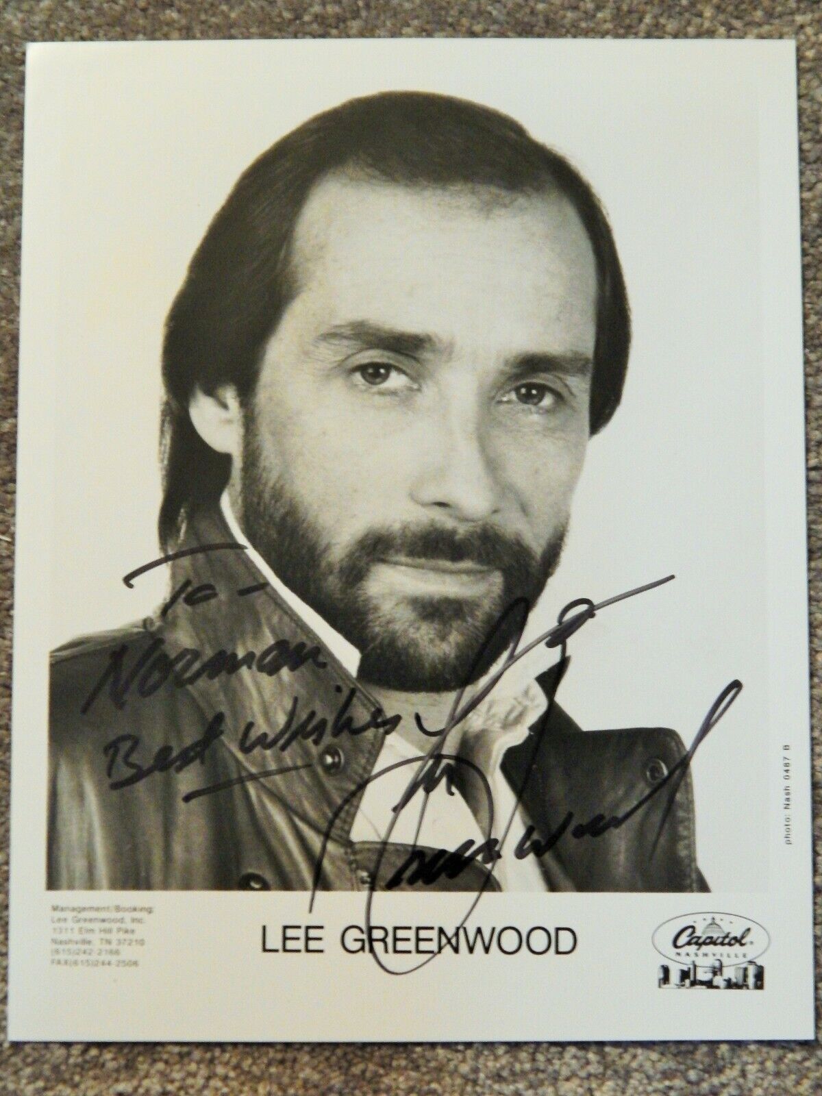 Lee Greenwood signed autograph 8 X 10 Photo Poster paintingGRAPH Singer God Bless the U.S.A.