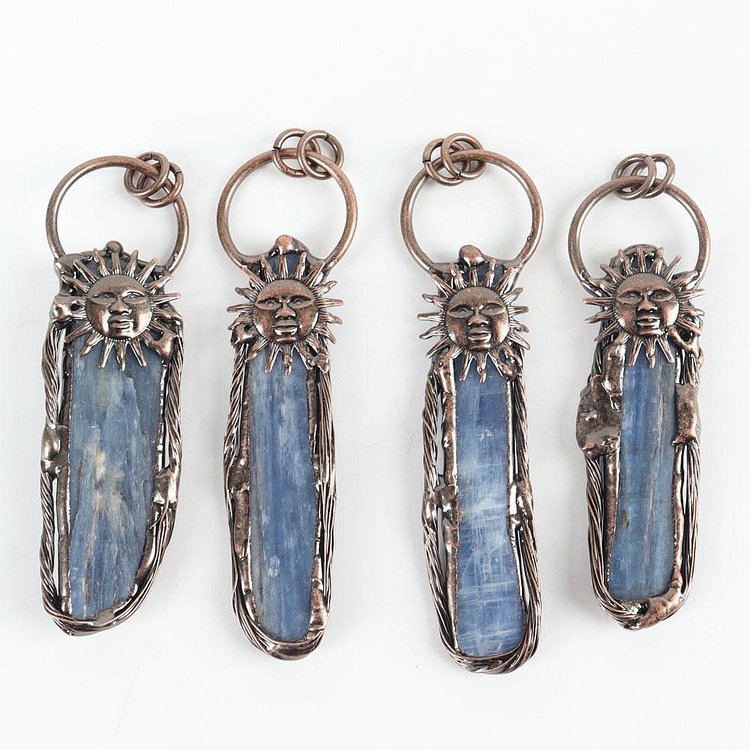 Natural Blue Kyanite Crystal Necklace Pendant For Woman Man