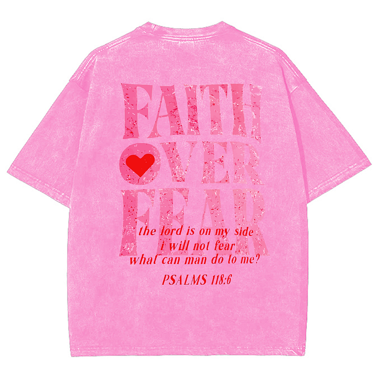 VChics Faith Over Fear Unisex Washed T-Shirt