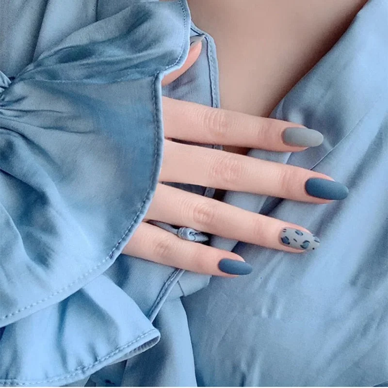 24pcs/set Acrylic Fake Nails Full Cover False Nail Art Tips 10 Sizes Fashion Designs With Nail Adhesive Sticker Coffin Nails-Nail Inspo