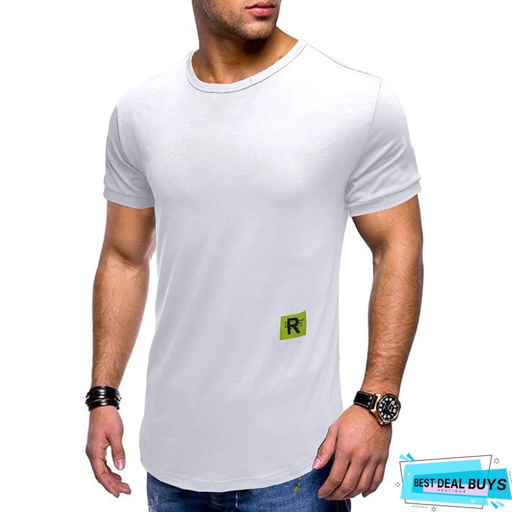 T-Shirt with Short Sleeves and Round Collar In Plain Color