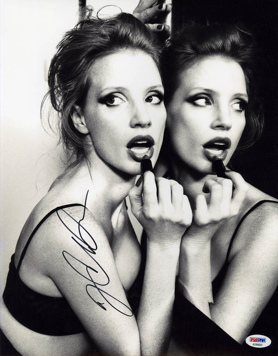 Jessica Chastain SIGNED 11x14 Photo Poster painting X-Men Mollys Game SEXY PSA/DNA AUTOGRAPHED