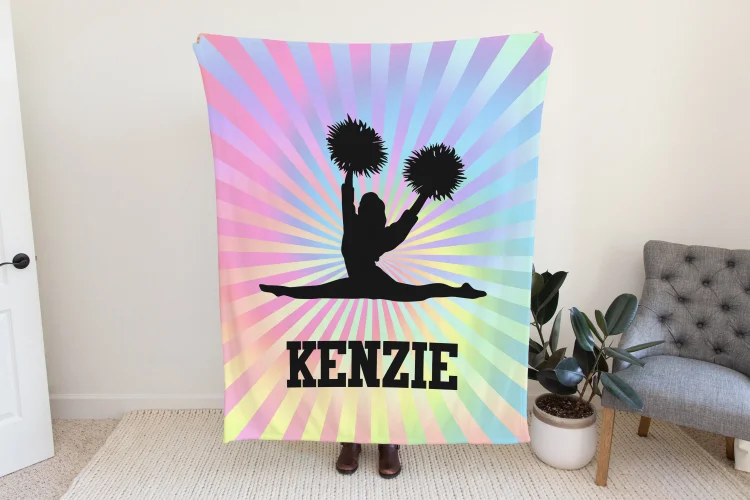 Personalized Cheer Blanket For Comfort & Unique|BKKid255[personalized name blankets][custom name blankets]