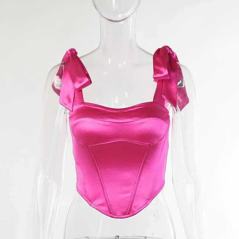 Uveng Uveng Summer Bundle Waist Show Back Strap Top Female Feeling A Word Collar Vest