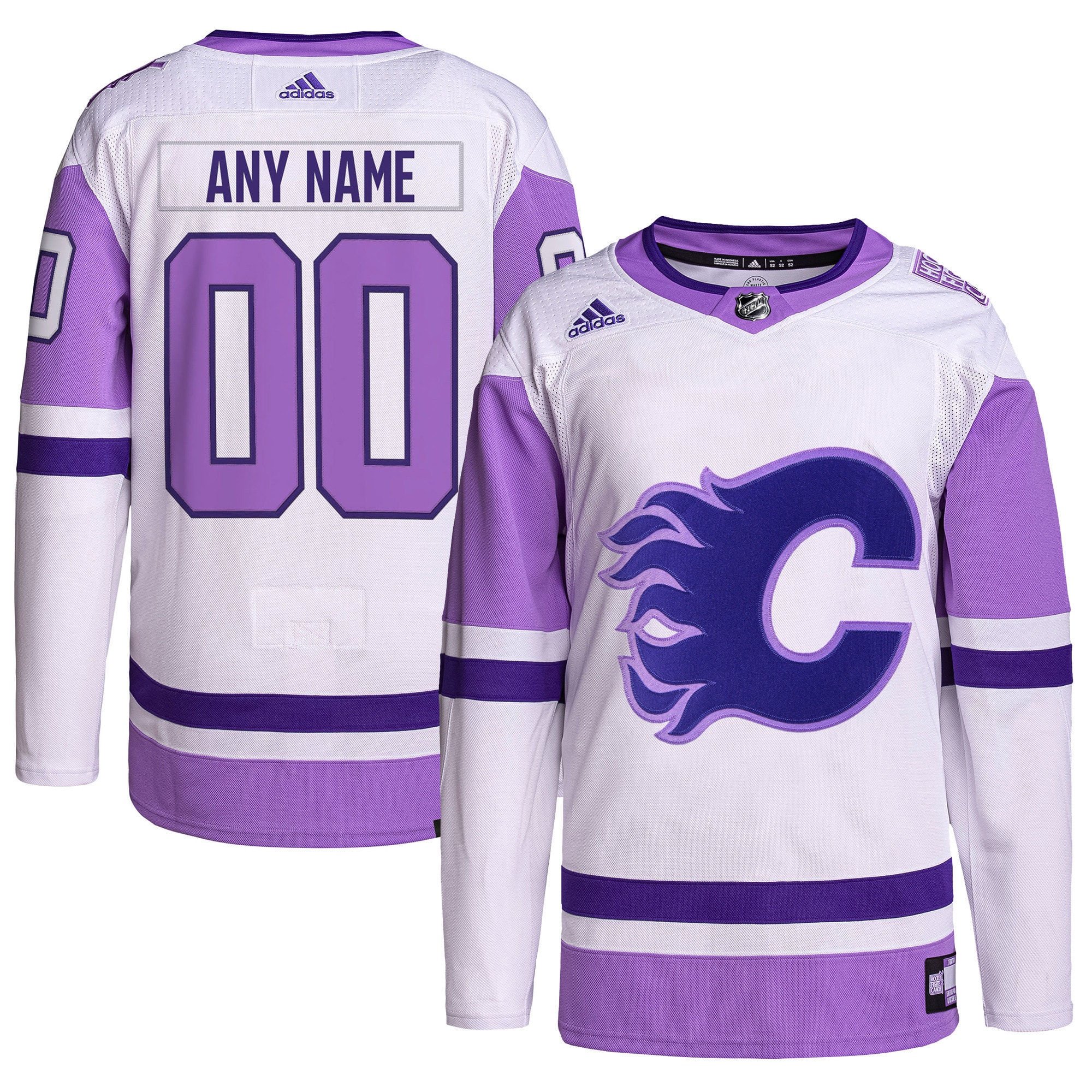 Calgary Flames  Hockey Fights Cancer Primegreen  Custom Jersey – White/Purple mysite