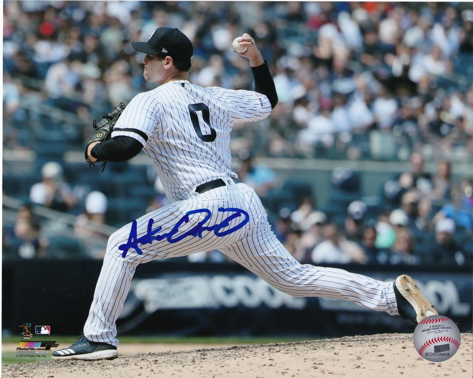 ADAM OTTAVINO NEW YORK YANKEES ACTION SIGNED 8x10