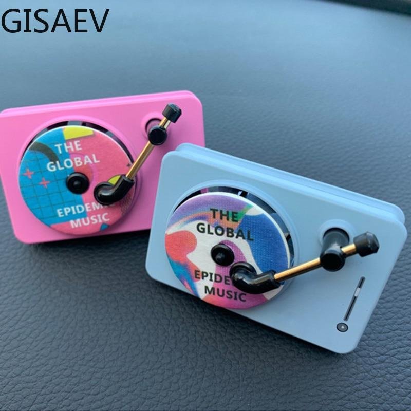 Car Air Freshener Colorful Record Player Perfume Clip Vinyl Spin Air Vent Aromatherapy Diffuser