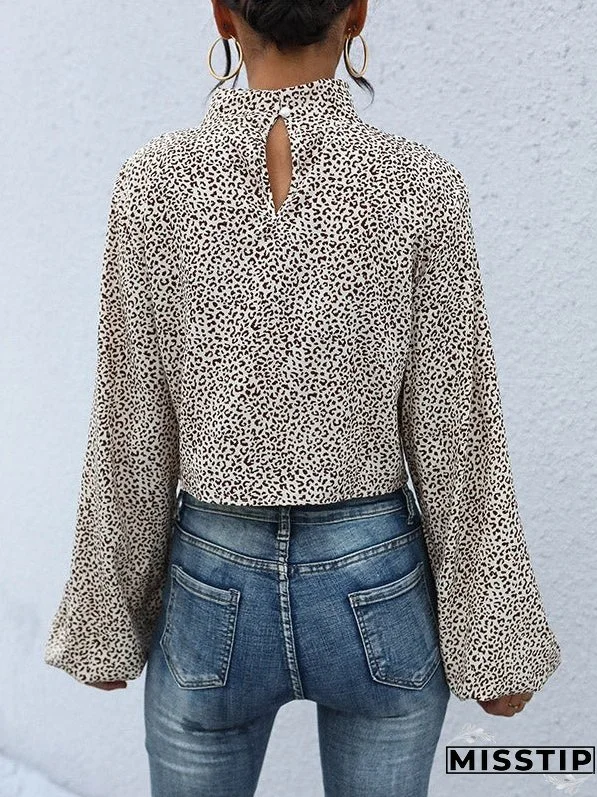 Printed Leopard Print Chiffon Shirt