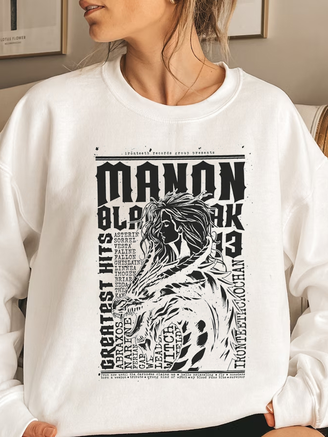 Women's Manon Blackbeak Greatest Hits Concert Sweatshirt