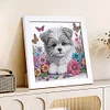 5D DIY Partial Special Shaped Drill Diamond Painting Kit Dog Decor With Frame Kit 18x18cm