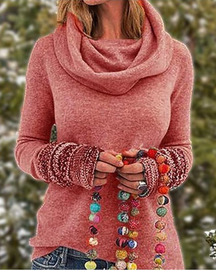 Autumn And Winter New Turtleneck Solid Color Sweater