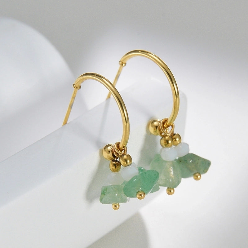 Romantic Stone Stainless Steel Plastic Drop Earrings Plating Stainless Steel Earrings