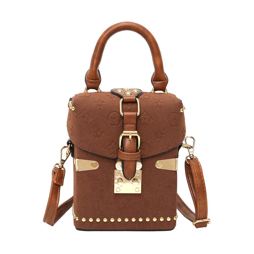 

Lattice Pattern Shoulder Bags Women PU Chain Messenger Handbags -Brown, 501 Original