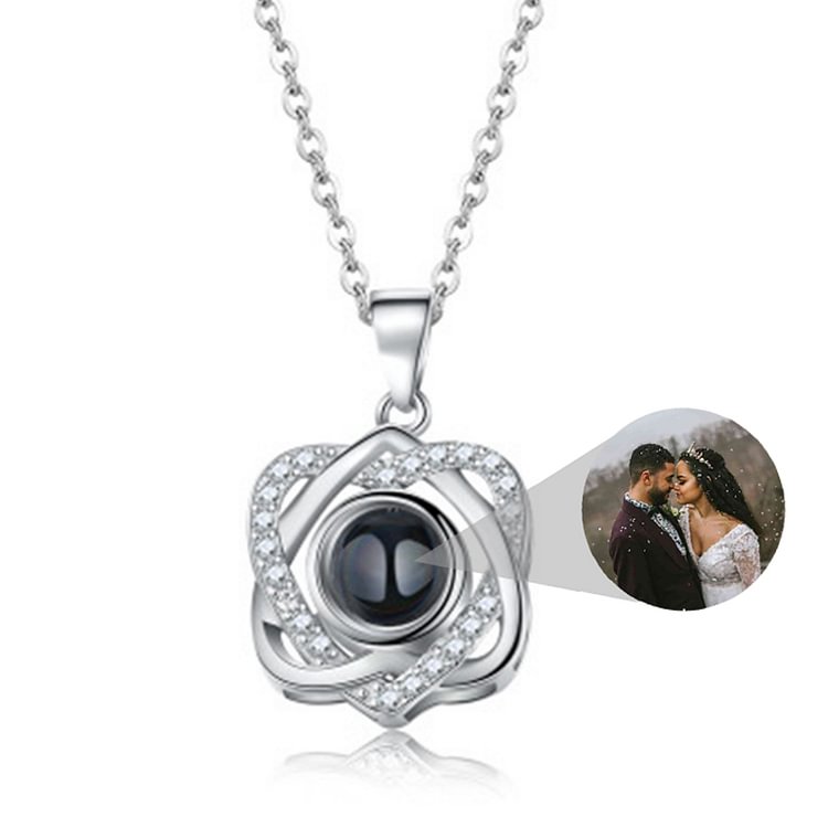 Personalized Photo Projection Necklace-Heart In Heart