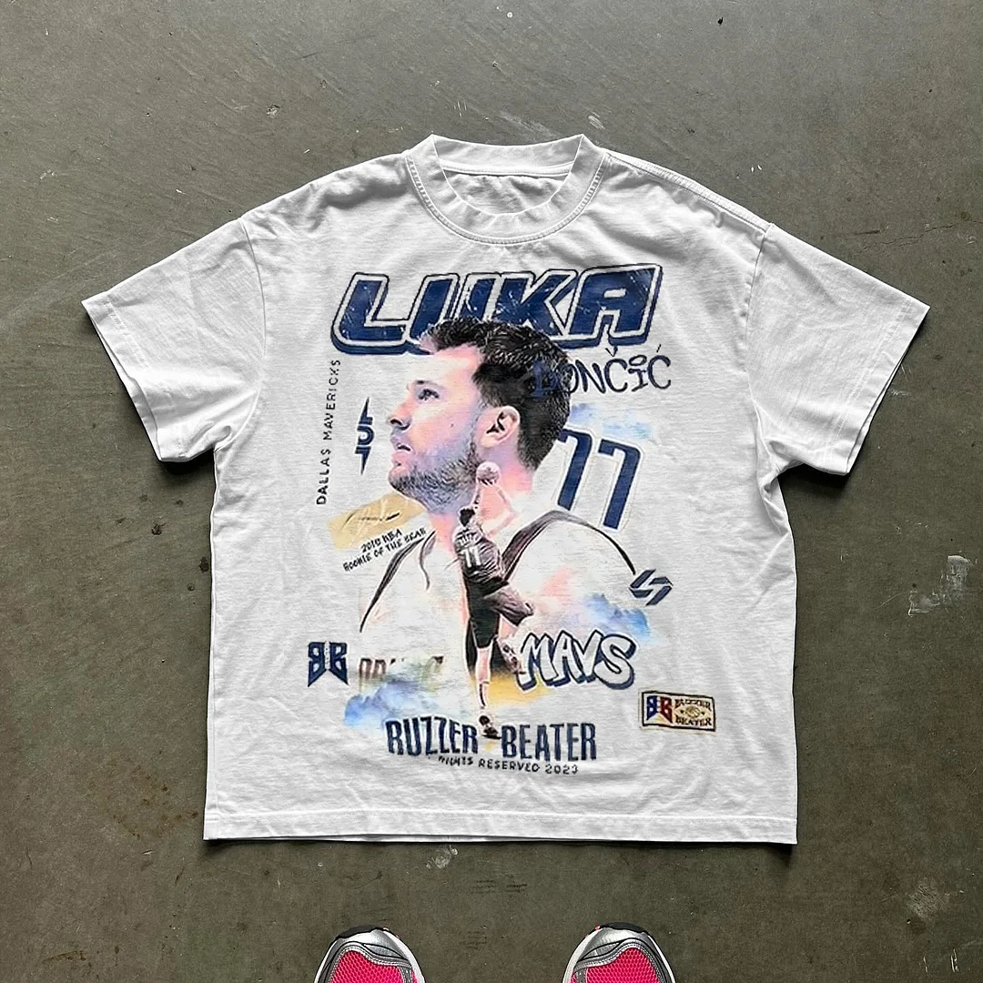 Retro college team print T-shirt
