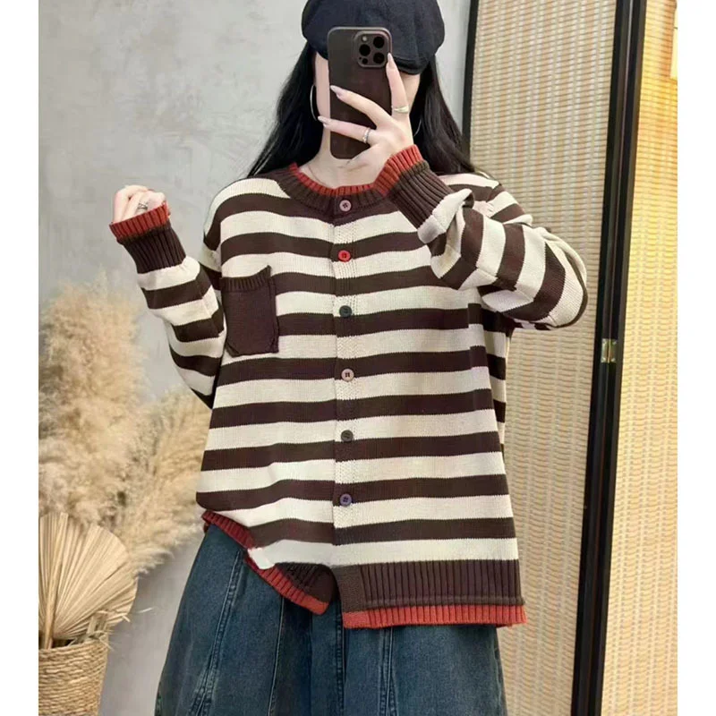 Chicfifth Sweater Women Winter Long Sleeve High Quality Autumn Vintage Top Knitted Cardigan