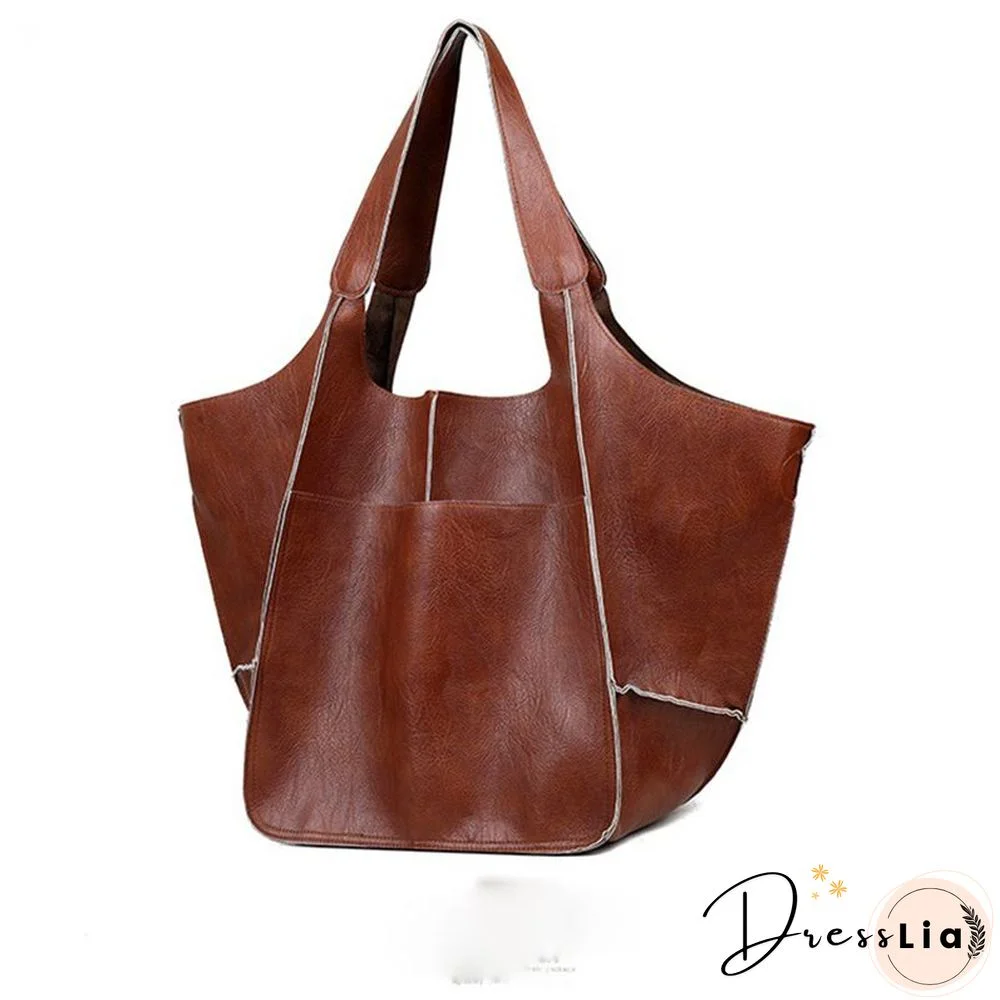 Brown Leather Womens Tote Bags School Handbags