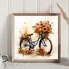 Diamond Painting -5D Full Round Drill Vintage Bicycle Bouquet